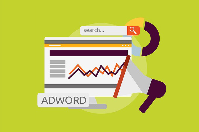 Google AdWords campaign setup concept image.