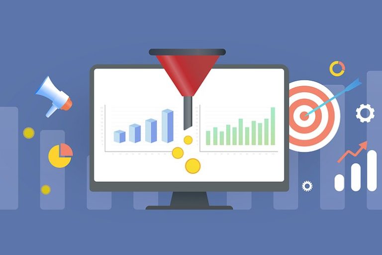 Marketing data and lead generation on desktop monitor.
