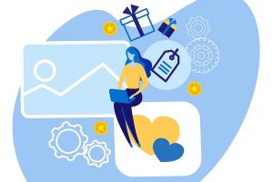 Women marketer reviewing marketing and sales data and planning strategy.