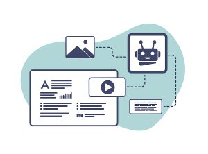AI bot working on blog writing and content creation.