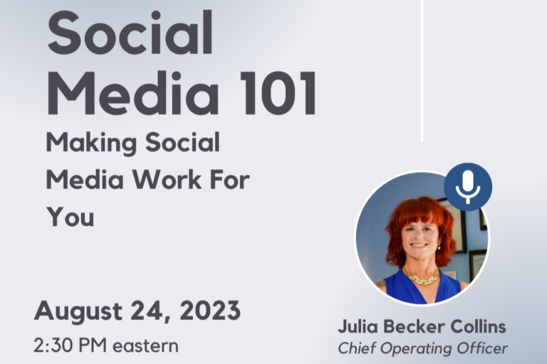 Social Media 101 Banner for Julia Becker Collins.